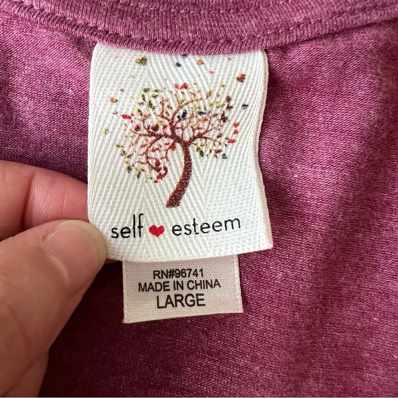 2/$30 Self Esteem Long Sleeve Flowy "LOVE" blouse top SZ L NWT - Picture 6 of 12